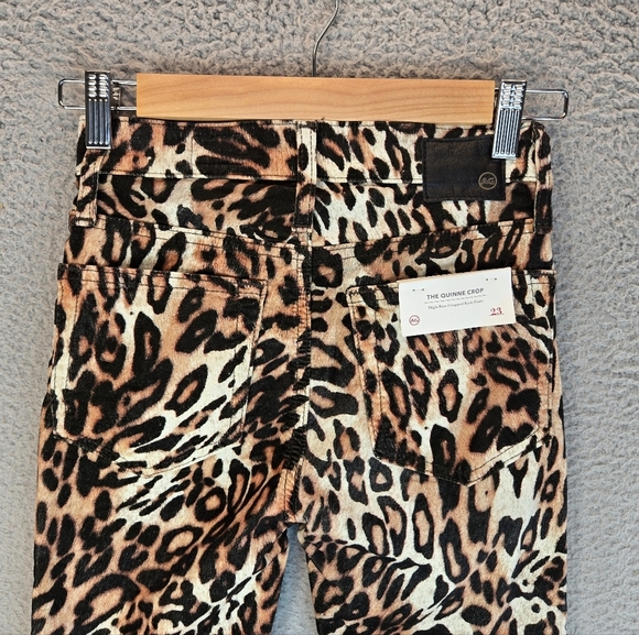 Adriano Goldschmied Pants Womens Sz 23R The Quinne Crop Kick Flare Animal Print - Picture 9 of 13